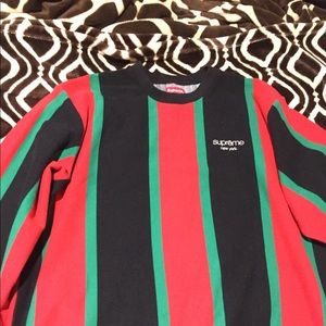 Supreme striped Pique Crewneck